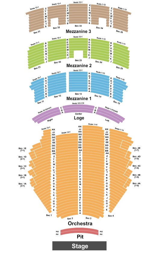 Paramount Theatre Great Gatsby Seating Chart